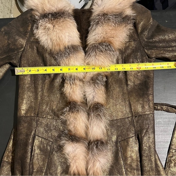 Pellessimo Paris Fur Coat Rabbit Fox Full Length Fully Lined Metallic Women’s S - Picture 13 of 15